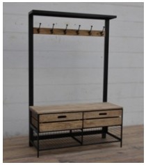 STAND COAT WOOD/IRON 100X40X166