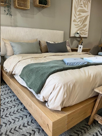 BED OAK BLOCK KING 2145X2080