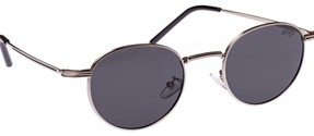 SUNGLASSES OZZY SILVER FRAME AND BLACK LENSE