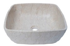 BASIN MARBLE WHITE SQUARE MATT 40x40x15H