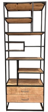BOOKSHELF IRON WOODEN BLACK