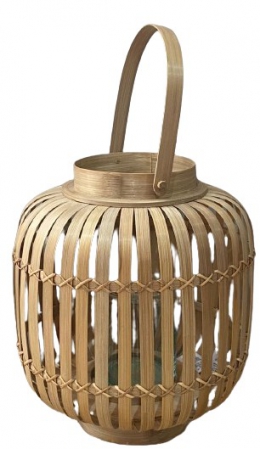 LANTERN ROUND BAMBOO S