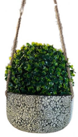 PLANTER HANGING TERRACOTTA GREEN S 12X12X6