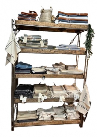 BOOKSHELF WOOD/IRON 100X30X183