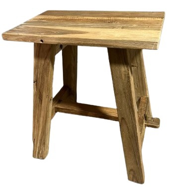 BENCH RECT RECLAIMED TEAK 40X25X45