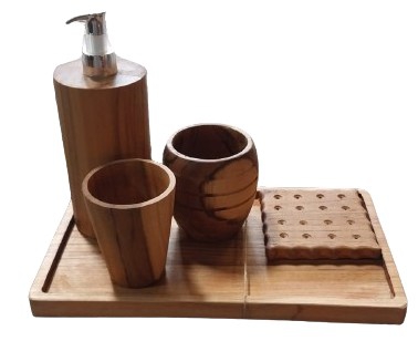 WOODEN BATHROOM SET OF 4