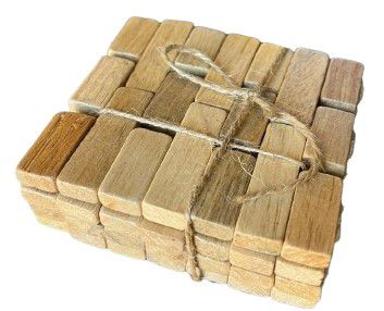 COASTER SHORTBLOCK SET OF 4 NAT 10X10X2