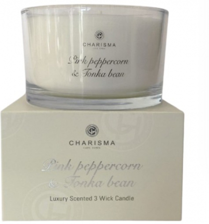 CANDLE C 3 WICK PINK PEPPERCORN & TONKA BEAN