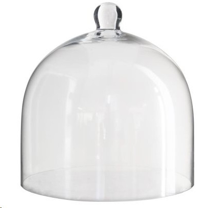 DOME GLASS WITH BOARD 28X28CM