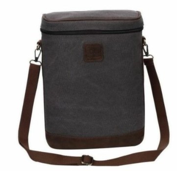 BAG CANVAS WINE COOLER DARK GREY