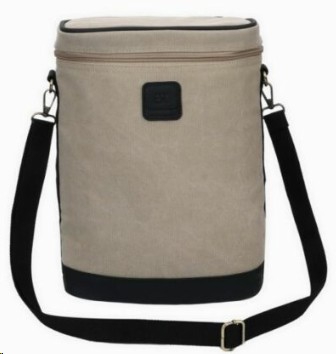 BAG CANVAS WINE COOLER TAUPE