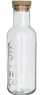 GLASS BOTTLE WATER  WITH CORK 1L