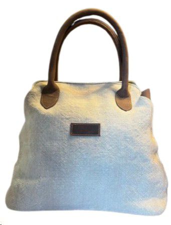 BAG LINEN/LEATHER TOTE BROWN