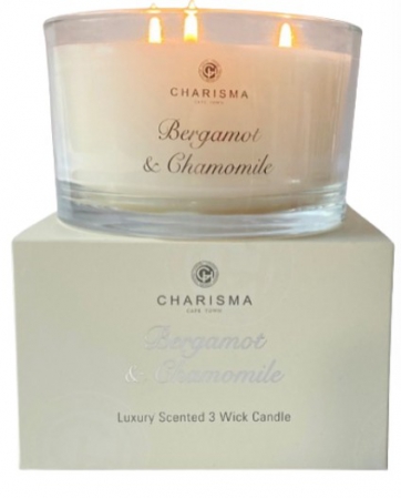 CANDLE C 3 WICK BERGAMOT & CHAMOMILE