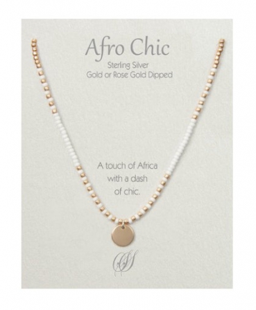 NECKLACE AFRO-CHIC ROSE GOLD & WHITE