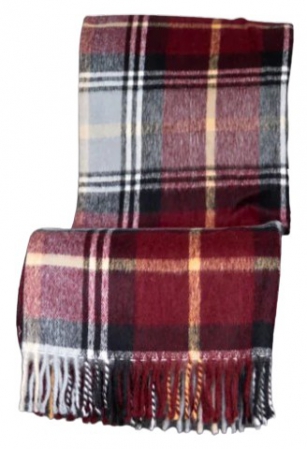 THROW PICCOLO PATTERSON MAROON 110X130