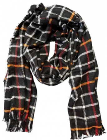SCARF BLANKET TILES BLACK 75X200