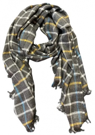 SCARF BLANKET TILES CHARCOAL 75X200