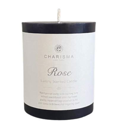 CANDLE C AROMA PILLAR 8.5X10cm BLACK ROSE