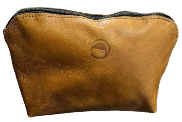 BAG LEATHER COSMETIC COGNAC LARGE