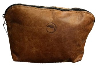 BAG LEATHER COSMETIC BRANDY LARGE