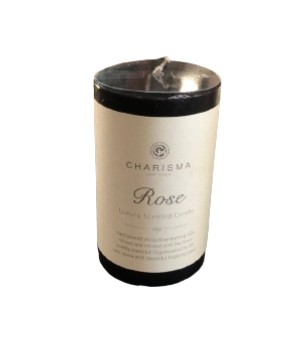 CANDLE C AROMA PILLAR 5.8x10cm BLACK ROSE