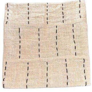 CUSHION NATURAL WITH BLACK UNEVEN STRIPE