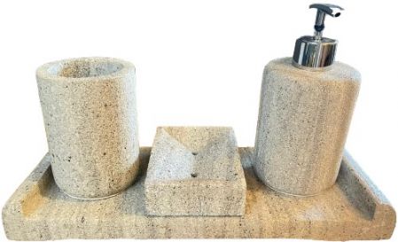 BATH SET STONE GREY