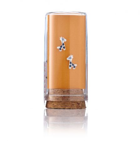 EARINGS GIRAFFE STUDS ENAMEL SPOTS
