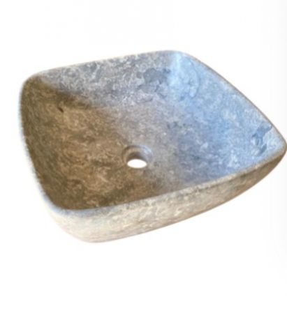 BASIN MARBLE GREY SQUARE MATT 40x40x15H