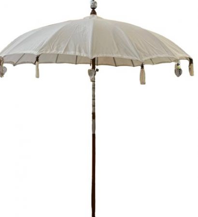UMBRELLA WHITE COTTON 2.0m Dia