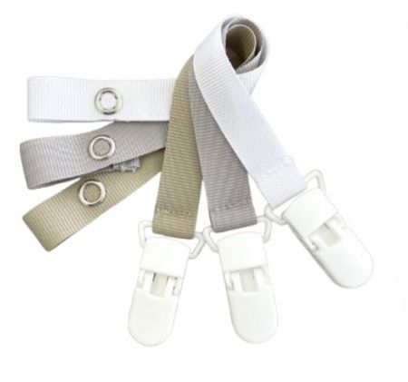 BABY DUMMY CLIP SET STONE, GREY & WHITE