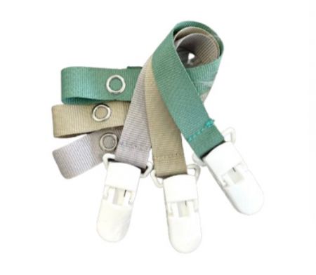 BABY DUMMY CLIP SET GREY, STONE & SAGE