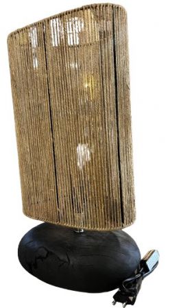 LAMP TABLE WOOD PEBBLE