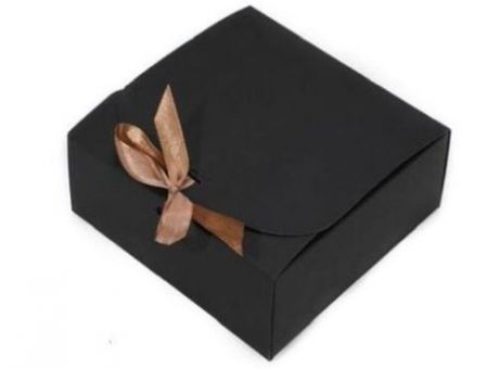 CARDBOARD BOX WITH RIBBON BLACK