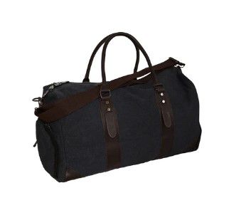 BAG CANVAS LEATHER STRAP TRAVEL DUFFEL