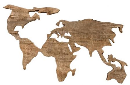 WALL DECOR WORLD MAP 76X2X128