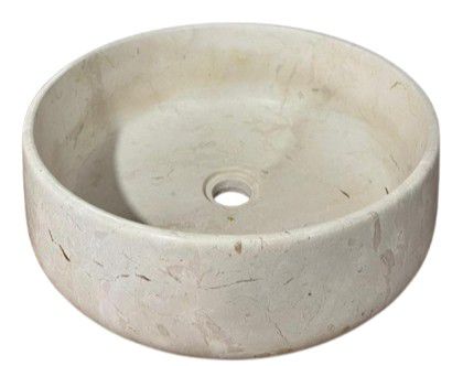 BASIN MARBLE WHITE MATT LOTUS 43CM DIAx15CM H