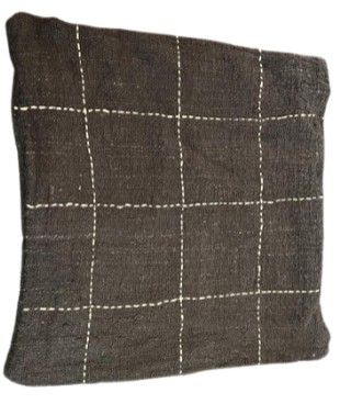 CUSHION BLACK SQUARES WITH NATURAL STRIPE W/INNER
