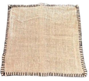 CUSHION NATURAL WITH BLACK SIDE STITCHING W/INNER