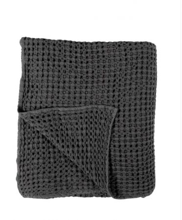 THROW DOUBLE LAYER WAFFLE SLATE SK & K