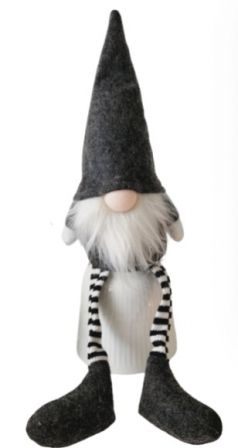 GNOME WITH DANGLY LEGS GREY 33CM