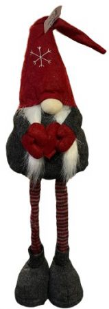 GNOME GIRL WITH RED HEART & EXTENDABLE LEGS 72CM