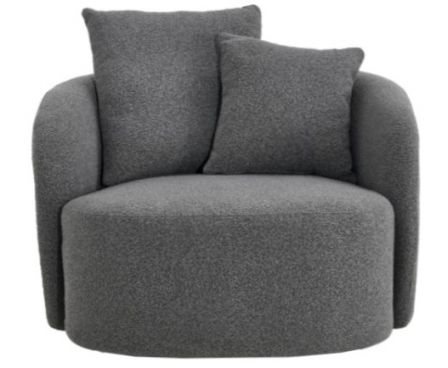 DOLOMITE CHARCOAL SWIVEL CHAIR LARGE