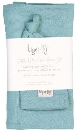 SWADDLE & BEANIE SET DUCK EGG