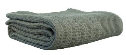 THROW FLORENTINE WAFFLE MINERAL GREEN 260X200