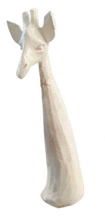 DECOR GIRAFFE HEAD PAINTED WHITE M