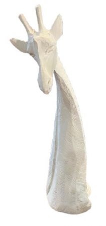DECOR GIRAFFE HEAD PAINTED WHITE L