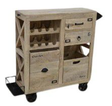 SERVER WINE TROLLY MANGO WOOD
