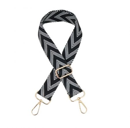 STRAP BAG CHEVRON BLACK & GOLD